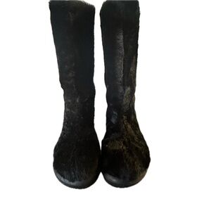 Jil Sander Black Fur Ankle Boots